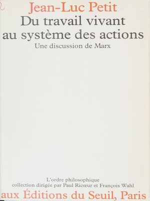 cover image of Du travail vivant au système des actions